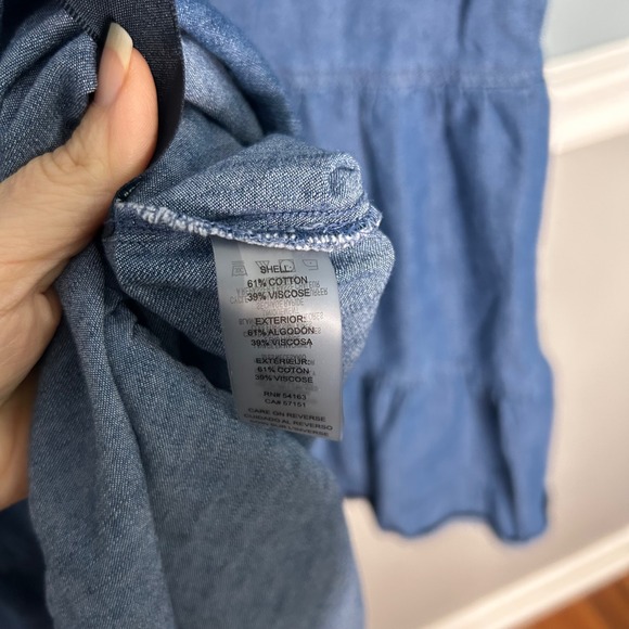 Tommy Hilfiger Womens Blue Denim Tiered Sleeveless Babydoll Dress - Picture 5 of 9